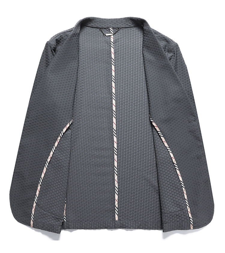 Áo blazer nam phong cách Hàn, vải co giãn mát lạnh, không cần ủi — Màu đen, Xám cao cấp, Kaki