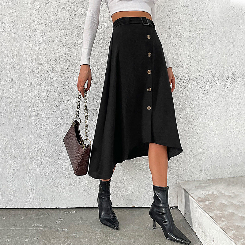 Womens Midi Skirt Solid Color Fashionable Versatile Spring Fall Wear Wholesale Available OEM ODM service