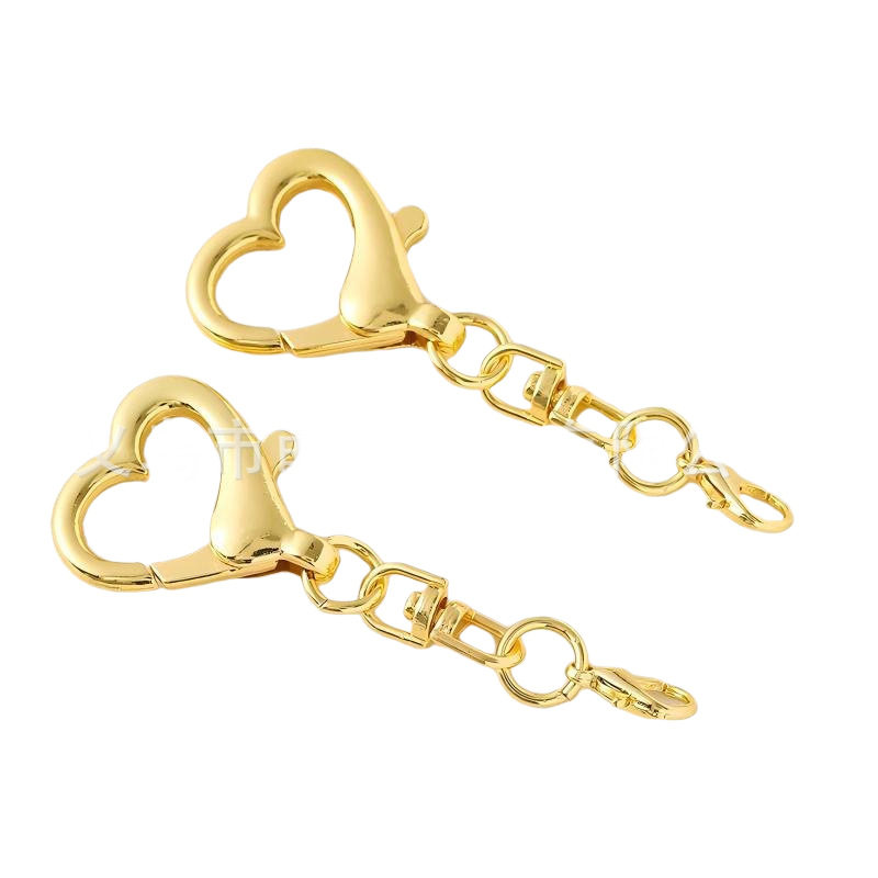 Zinc Alloy Heart-Shaped Buckle Doll Keychain Lobster Clasp Pendant Accessory DIY Gift Hook Christmas Limited Edition
