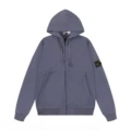 298 gray blue terry dark zipper