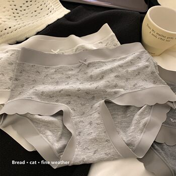 Soft Antibacterial Crotch Full-Coverage Mid-Waist Seamless Underwear for Girls High-Elastic Autumn and Winter Breathable Briefs