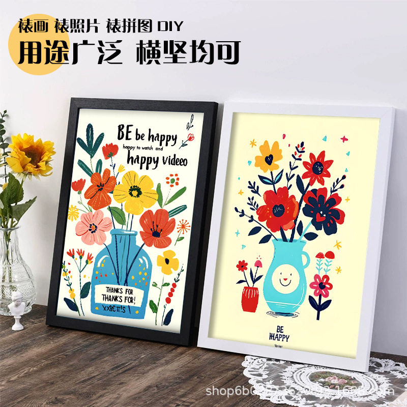 Solid wood photo frame table A3a4 empty frame photo 4 open 8k wall hanging children's jigsaw puzzle 16 inch 20 poster frame mounting