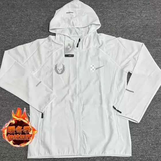 Polar Fleece Autumn and Winter Reflective Night Running Jacket Men's and Women's Windproof Jacket Track and Field Training Running Fitness Sports Windbreaker