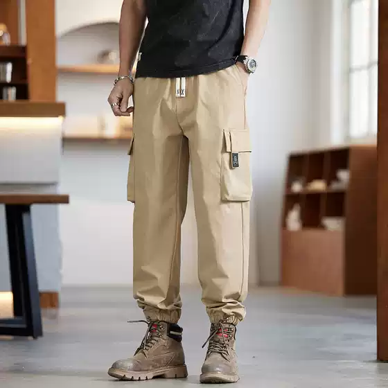 S8800 | Plus Size Men's Spring New Workwear Casual Pants Men's Loose Plus Size Simple Versatile Leggings Trousers