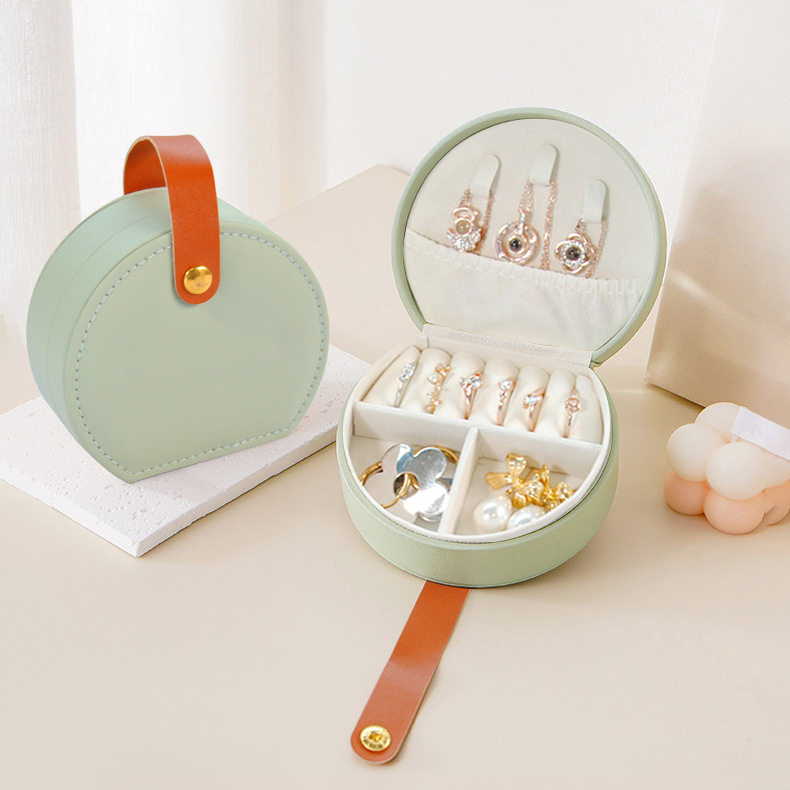 semicircle portable jewelry box storage box princess handbag mini earrings necklace ring box cross-border in stock generation