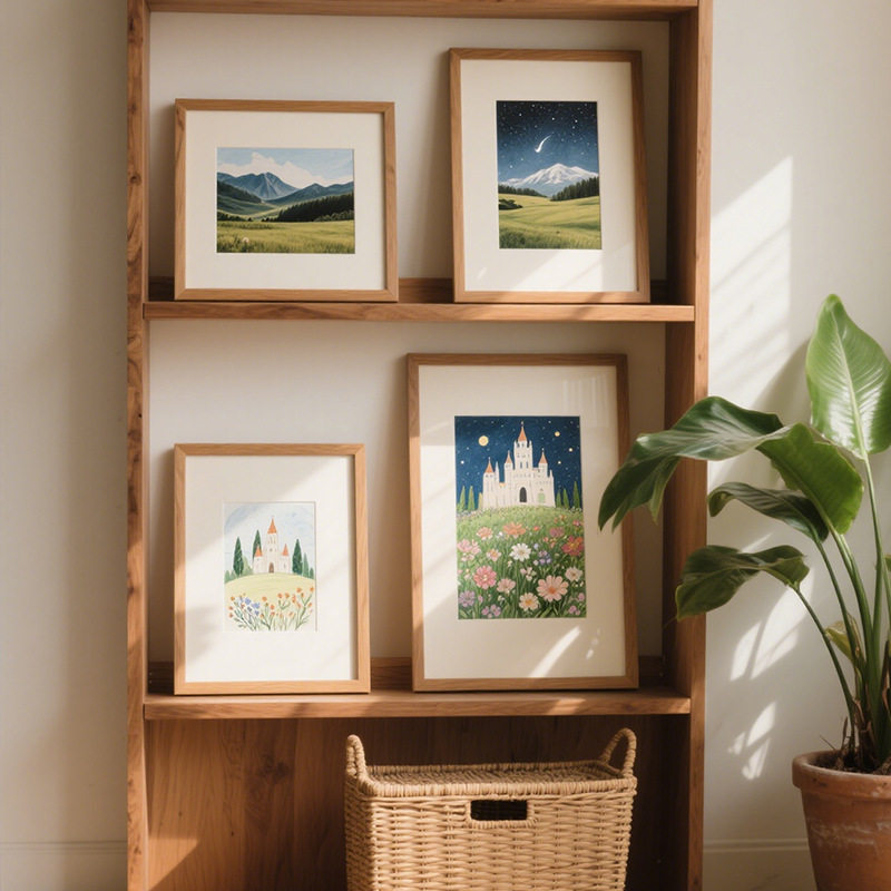 Landscape Tourism Horizontal and Vertical Photo Frames 6-Inch 7-Inch 8-Inch 10inch 12inch A4 Creative Simple Wooden Framed Table Wholesale