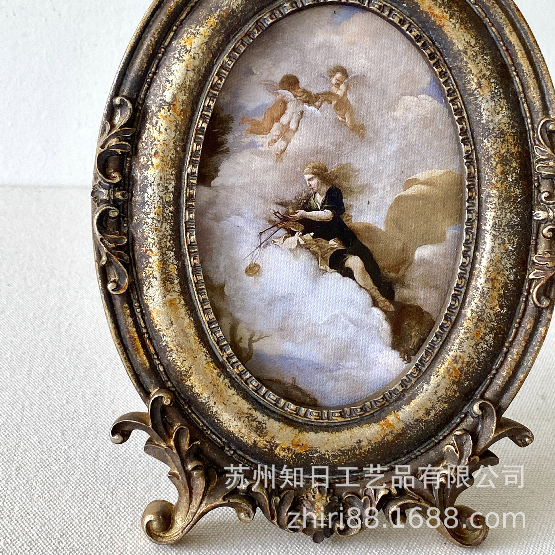 American Accessible Luxury Retro Carved Resin Photo Frame Home Background Wall Decoration Hanging Picture European Oil Painting Frame French Mural