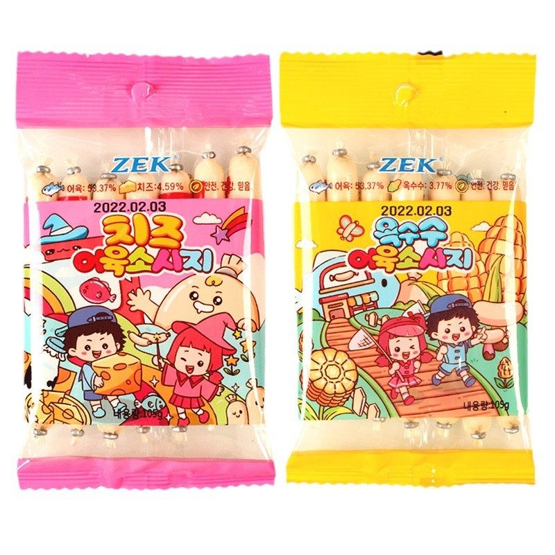 South Korea imported ZEK cod sausage 105g(7 pieces) foreign food children's fish sausage food wholesale