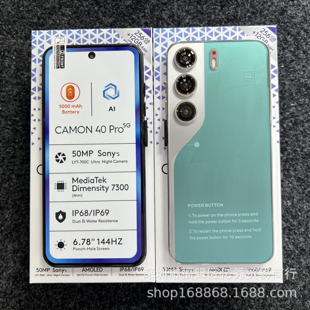 Export Smartphone CAMON40 Pro 24G+512G国际版高清智能手机批发