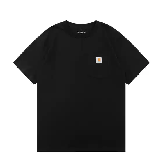 Carhartt K87 Small Label Pure Color Work Flap Pocket Pants Short-Sleeved Men's and Women's Trendy Brand Loose Round Neck Couple T-Shirt