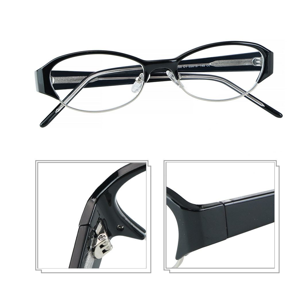 K9200 New Retro Cat Eye Women's Flat Mirror Tr90 Frame Plate Leg Anti-Blue Light Plain Eyebrow Glasses Frame for Men