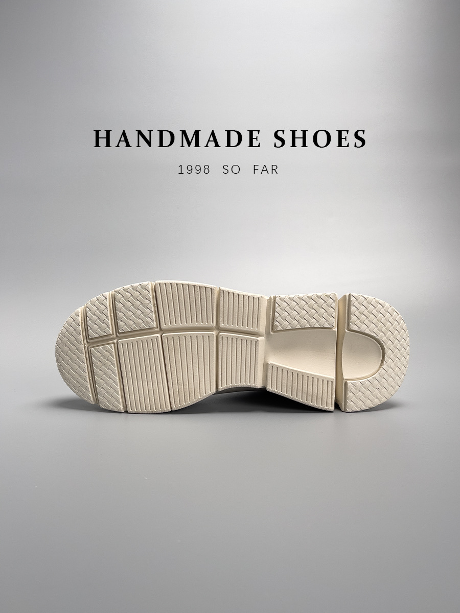 Giày sneaker nam da thật màu trắng phong cách Hàn Quốc, đế độn cao, dễ phối đồ — Màu trắng (tỷ lệ chất lượng trên 1000)