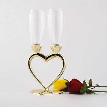 Wedding party heart-shaped crystal Champagne Cup suit pairs gift cup crystal glass bar supplies Goblet