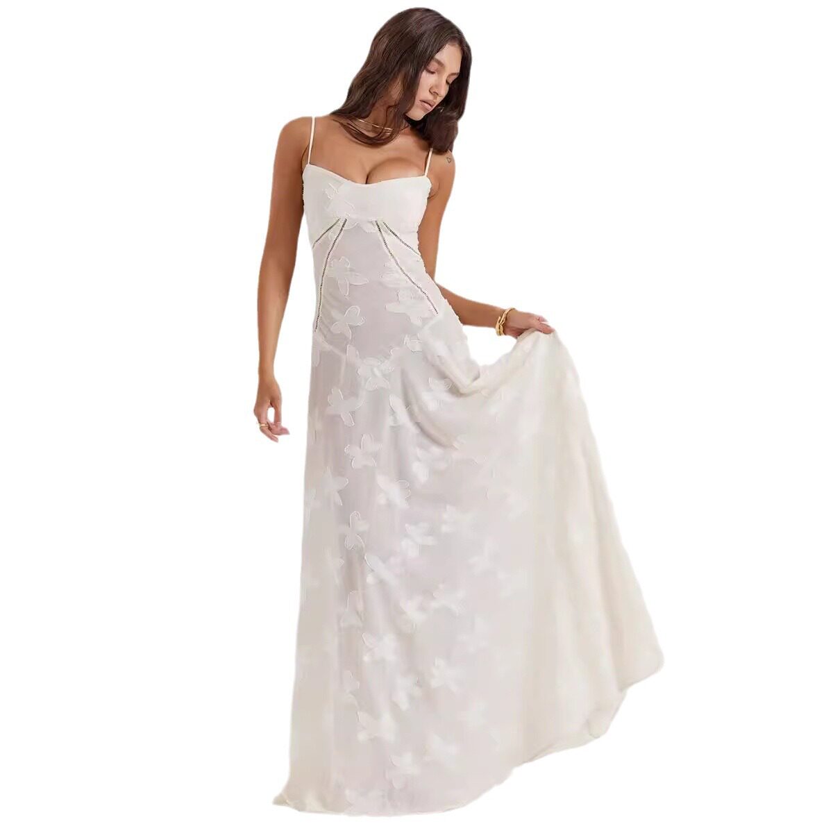 Lace Cami Dress French Style Tie Detail Casual Wear Perfect for Autumn Vacations Wholesale Available