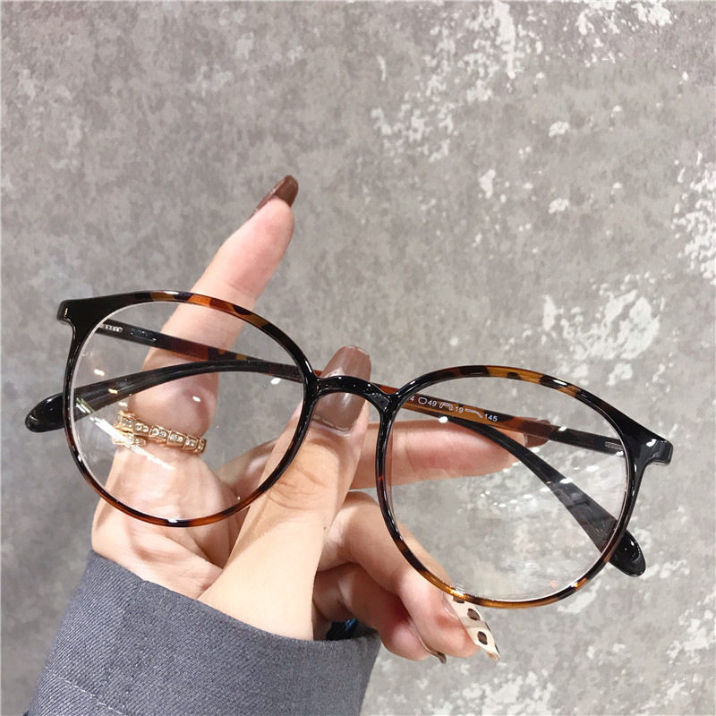 49 Ultra-Light 6814 Trendy Versatile Brown Tr90 Eyeglass Frames for Women with Prescription, Blue Light Blocking, Transparent Glasses