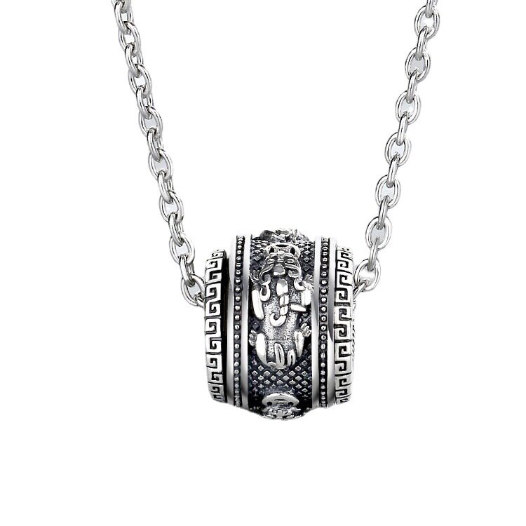 New Style Pixiu Necklace Men's Pendant Fashionable Personalized Retro Collar Chain Rotatable Beads Old Rope Pendant Accessories