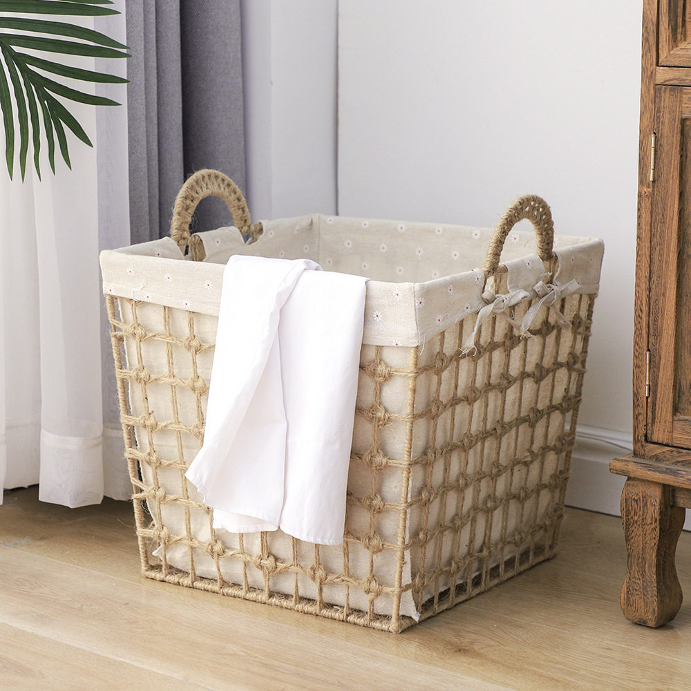 Creative Hotel Hotel Rattan Straw Pastoral Storage Basket Storage Basket Woven Sundries Storage Basket Dirty Clothes Basket Basket