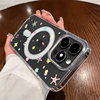 Colorful Star Magnetic Case Suitable for Apple 16 Pro Max Acrylic Large Hole Phone Case iPhone 17 Transparent 15