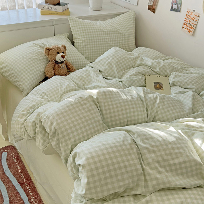 ミニグリッド-グリーン [肌に優しく、裸で寝ることができます]