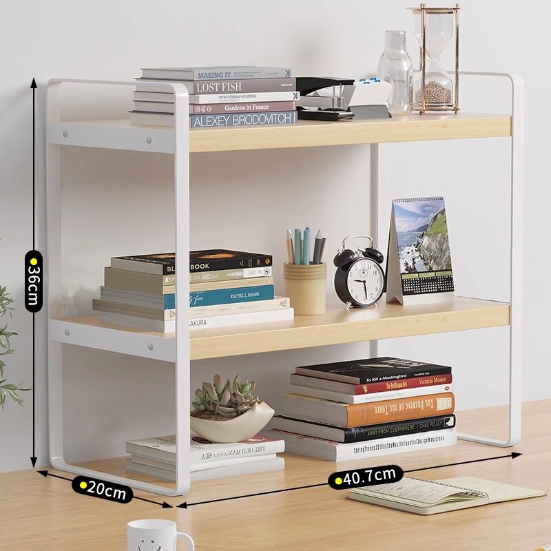 铁艺桌上书架学生宿舍收纳架子办公桌面置物架多层木置物架小书架