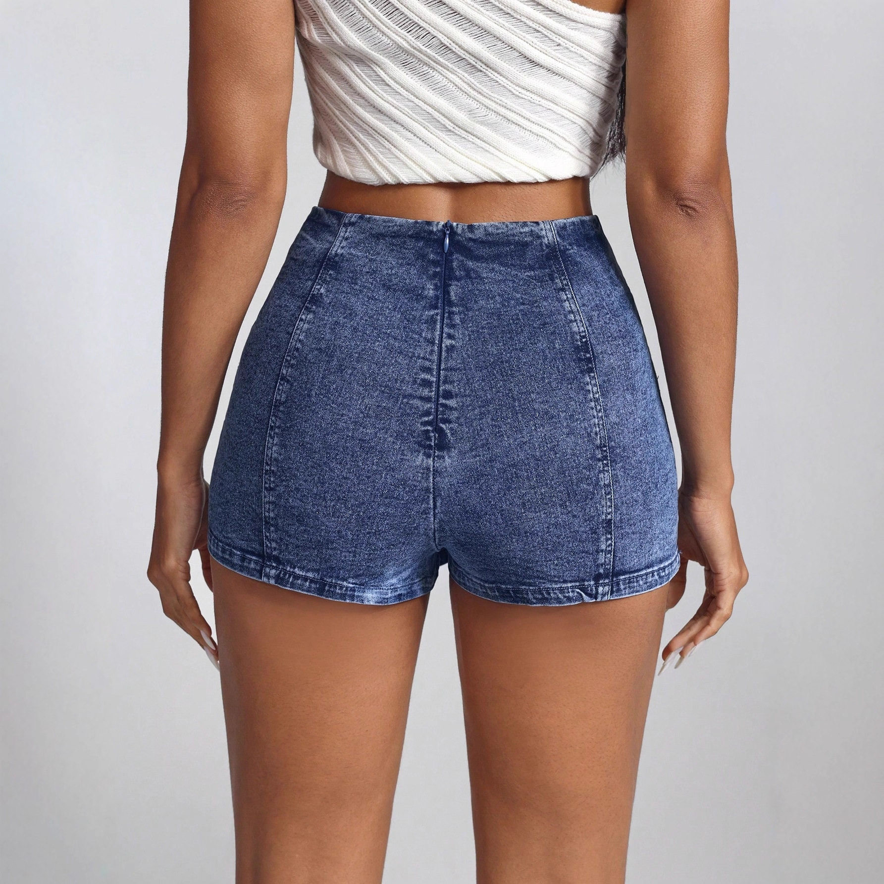 Irregular Hem Sexy Denim Mini Skirt European and American Style High Elasticity Trendy Design Wholesale Available