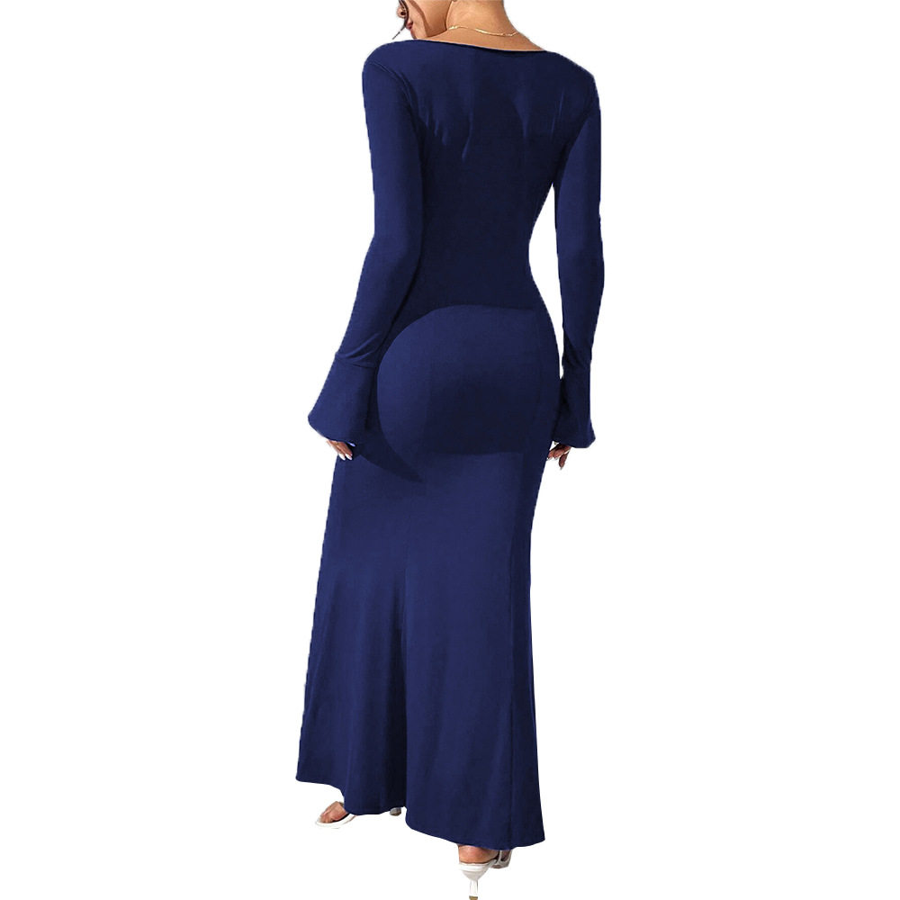 Elegant Long Sleeve Mermaid Dress Spring Summer Collection Party Wear Comfortable Fabric Wholesale Available