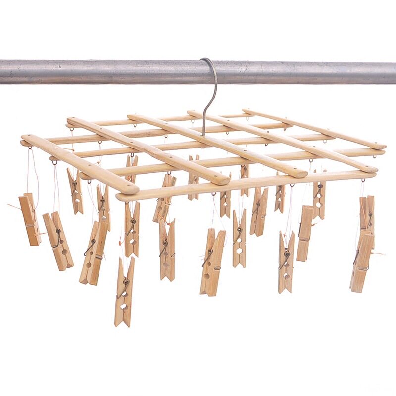 3-Pack Bamboo Retractable Clothes Drying Rack, Multi-Purpose Clothes Hanger, Towel and Socks Multi-Purpose Bamboo Rack Wholesale