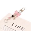 Korean Sweet and Cool Ins Bow Peach Heart Five-Pointed Star Pendant Keychain Girl Pink Mobile Phone Chain Bag Pendant