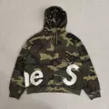 E594 large logo zipper hooded sweatshirt camouflage