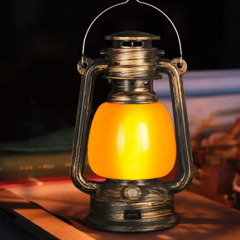 Rechargeable Bar Table Lamp Decorative Atmosphere Lamp Creative Retro Horse Lantern Outdoor Props Camping Kerosene Lamp Table Lamp Lantern