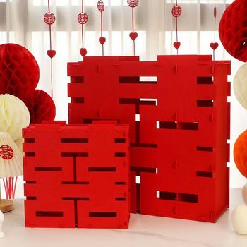 Wedding Stereo Happy Word Ornaments, Wedding Room Decoration, Double Stickers, New House Bedroom, Living Room Decoration, Wedding Supplies