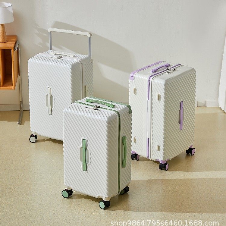 Large-Capacity Wide-Handle Luggage Suitcase with Three-Seven Division, Multifunctional 28inch Travel Suitcase for Female Students, 20inch Trolley Case Wholesale
