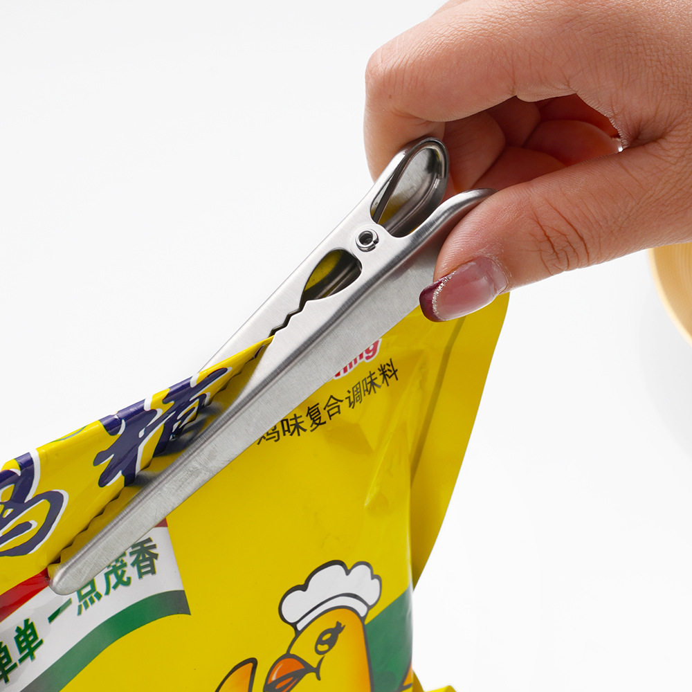 Source Manufacturer Stainless Steel Clip Amazon Cross-Border Household Milk Powder Coffee Bag Crocodile Clip to Keep Fresh
