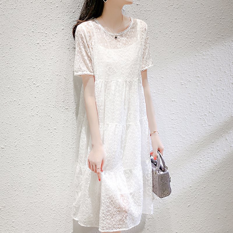 (Mới) Mã B7030 Giá 1280K: Váy Đầm Liền Thân Nữ Dotdi Hàng Mùa Hè Cổ Chữ V Thời Trang Nữ Chất Liệu Ren G04 Sản Phẩm Mới, (Miễn Phí Vận Chuyển Toàn Quốc).