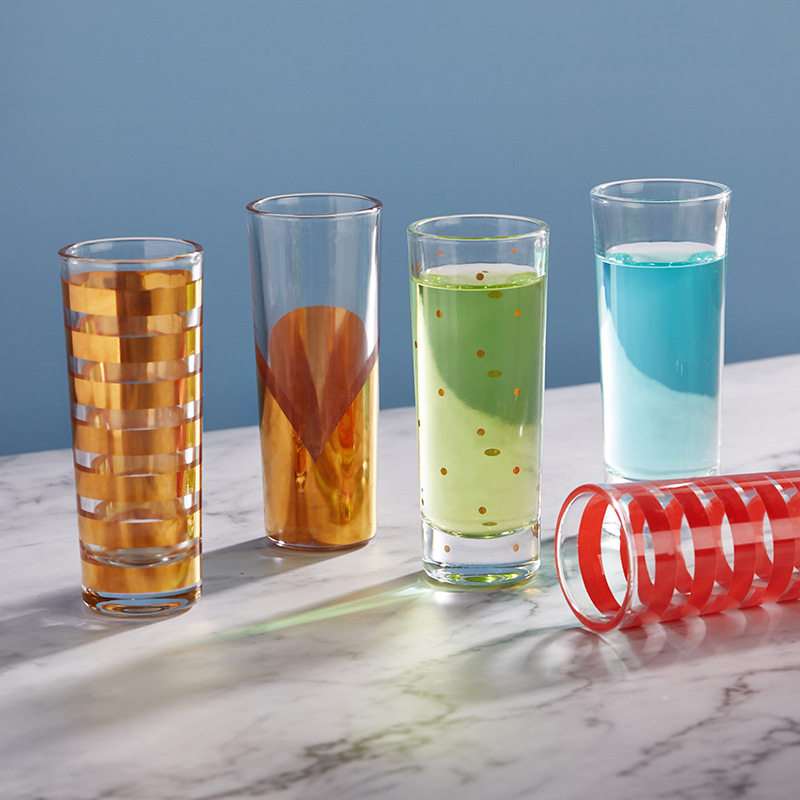 Cross-Border Gifts in Stock 1904 Bullet Cup Glass Wine Cup Straight Spirit Cup Creative Design Wholesale