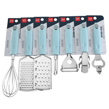 Creative plastic handle stainless steel kitchen gadget household kitchenware egg beater bottle opener grater anti-scalding clip