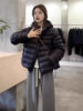 Turtle Back Rib Feather Lightweight Velvet Jacket Women's 2025 Winter New Korean Style Casual Loose Hooded Short Jacket Puff Feeling