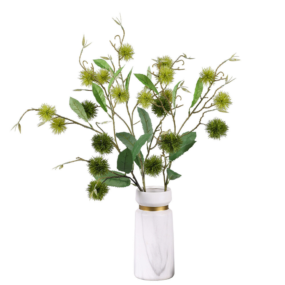 Cross-Border Wholesale Artificial Chestnut Fruit Artificial Green Plants Home Furnishings Decoration Scenery Fake Flowers Landscaping Long Branch Fake Flowers