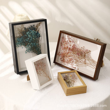 Three-Dimensional Hollow 5cm 6inch 10inch A4 Handmade DIY Rose Framed Acrylic Picture Frame Dried Flower Photo Frame Wholesale