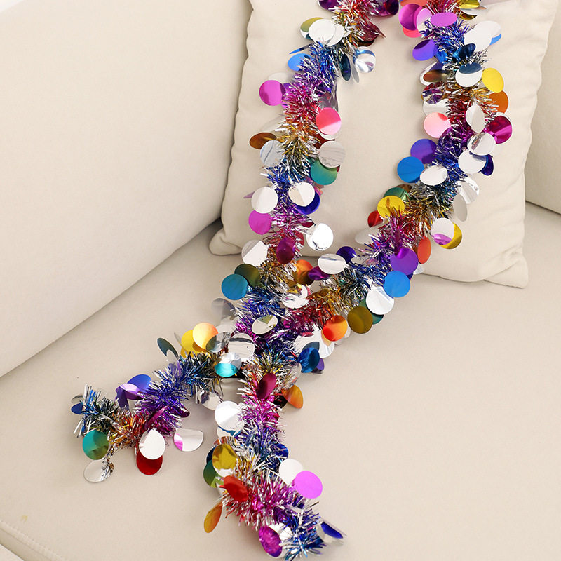2026 New Year's Day Shopping Mall Classroom Garland Decorations Colorful Strips Five-Star Tinsel Ribbons Dense Wedding Decorations