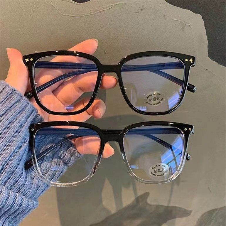 Plain anti-blue light plain glasses Internet celebrity same style glasses large frame slimming glasses frame men and women same style myopia glasses frame