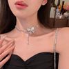 Flash Diamond Butterfly Necklace Women's Light Luxury Niche Design 2024 New Style Popular Fashionable High-end Sense Clavicle Chain Necklace Chain Autumn
