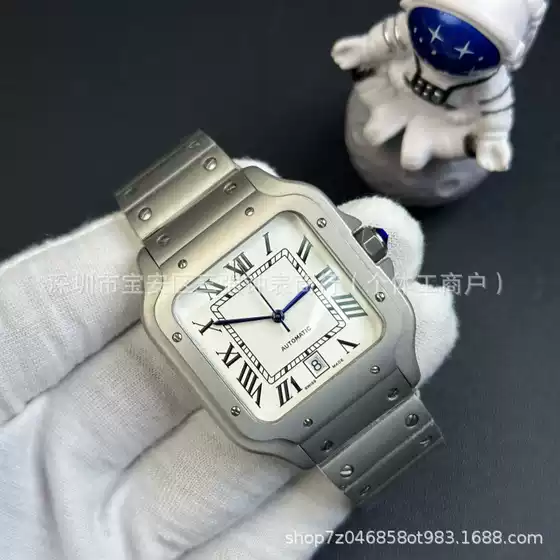 Foreign Trade Santos Watch Cheetah Series Blue Enamel Hands Automatic Mechanical Watch Bv Couple's Model Fashion Direct Sales from the Manufacturer