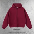 Boxy version of zipper shirt-dark red