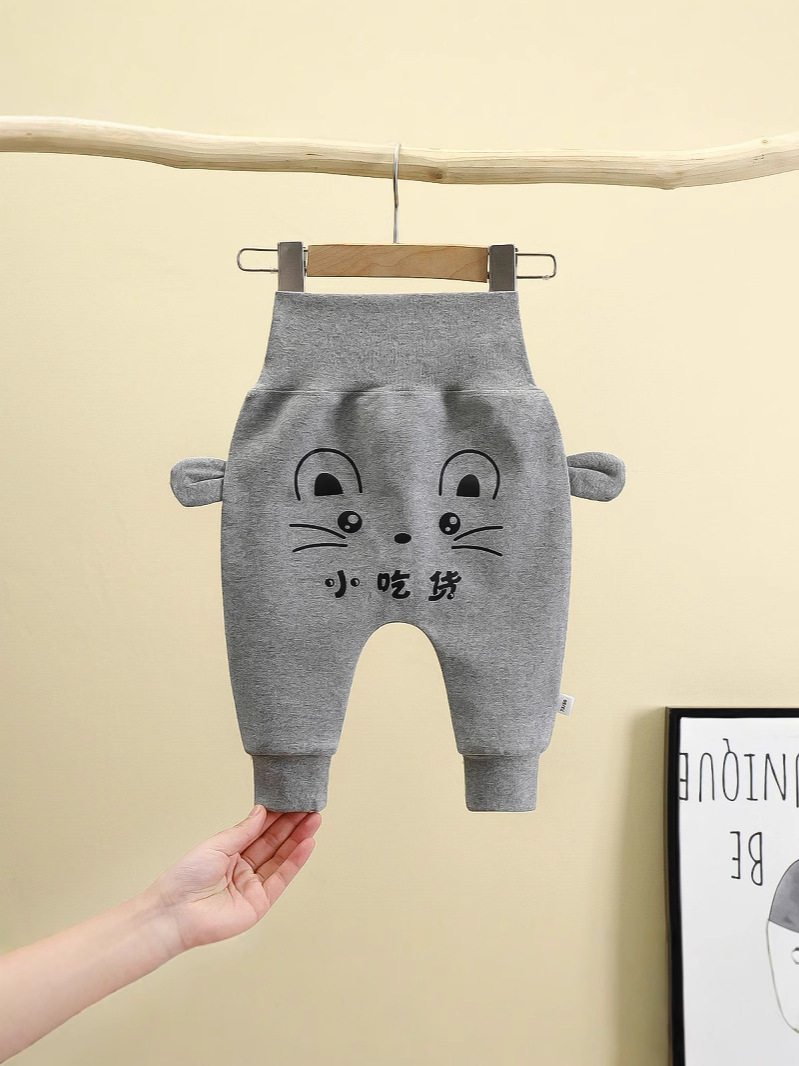 Baby Pants, New Autumn & Winter Thickened Casual Long Trousers, Boys & Girls Big PP Pants, Infant High-Waist Belly-Protecting Trendy Pants