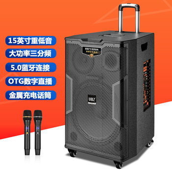 Mobile Trolley Square Dance Speaker Otg Live Streaming Portable 110V Rechargeable Card-Insertable Bluetooth Speaker for Square Dance