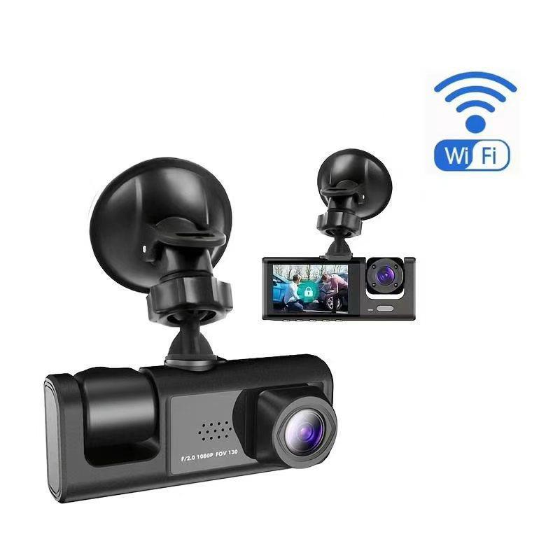 Cross-Border Multi-Lens Driving Recorder, High-Definition Recording of the Front, Inside and Rear of the Car at the Same Time, Multi-Language Wifi