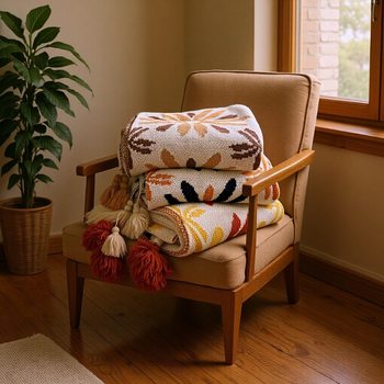 New Fireworks Festive Pattern Knitted Blanket Sofa Blanket Shawl Office Lunch Blanket Soft Decoration Accessories