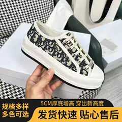 European Breathable D Letter Canvas Shoes, Export Men's Shoes, Printed Fashion Sneakers, Thick-Soled Casual Sports Shoes