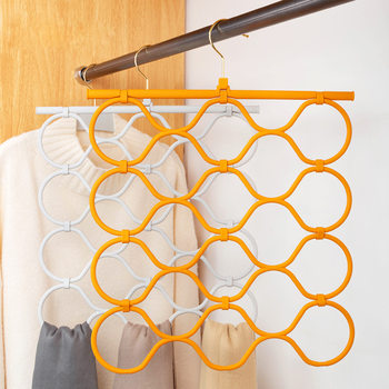Multifunctional Silk Scarf Storage Rack Folding Space-saving Rubber Paint Liquid Silicone Clothes Hanger Tie Rack